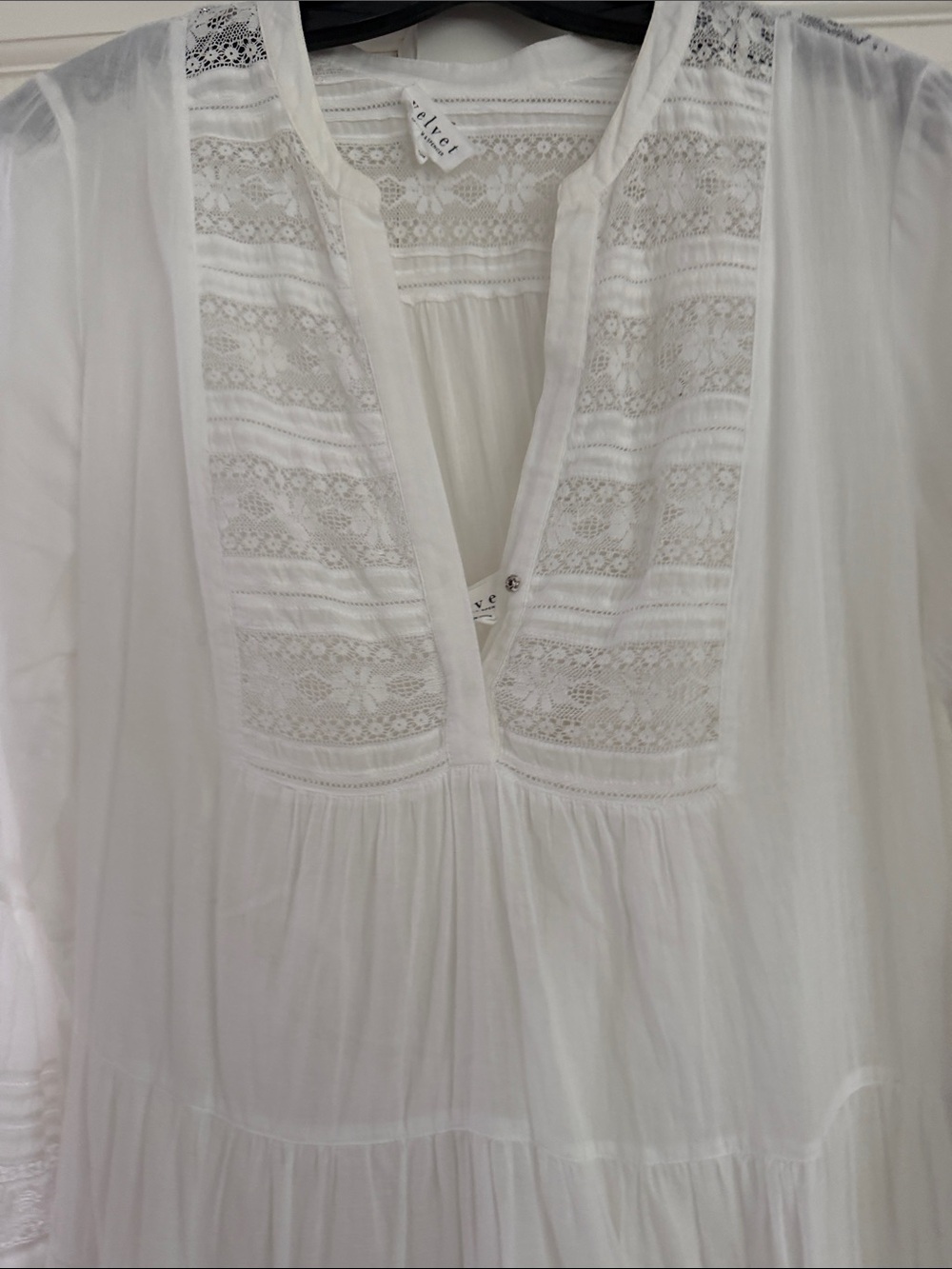 Velvet by Graham & Spencer White Lace-Trim Mini Dress - Picture 3 of 4